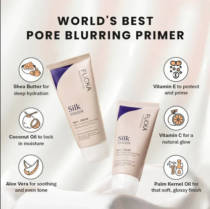 Flicka Silk Touch - 3 in 1 Moisturizer, Primer & Sunscreen for Face